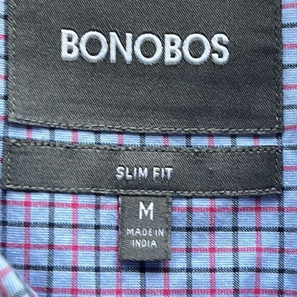 Bonobos Spread Collar Button Front Tagged Mens M Fits Small - Picture 4 of 8